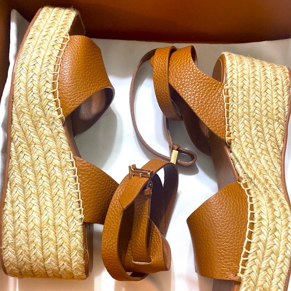 New Lafayette 148 New York Margot Platform Wedge Espadrille Sandals - Picture 7 of 8